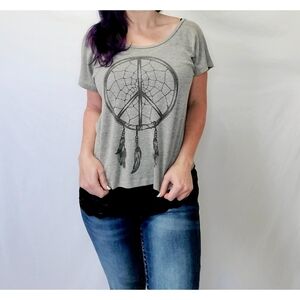 Forever 21 Dreamcatcher Cropped Short Sleeve Top